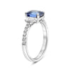 WIDE 2.46CT DIAMOND & AAA SAPPHIRE PLATINUM EMERALD CUT 3 STONE ENGAGEMENT RING