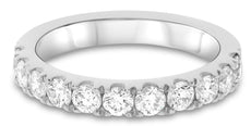 1CT DIAMOND 14KT WHITE GOLD ROUND 4 PRONG SEMI ETERNITY WEDDING ANNIVERSARY RING