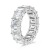 EXTRA LARGE 11.92CT DIAMOND PLATINUM 3D EMERALD CUT ETERNITY ANNIVERSARY RING