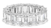 EXTRA LARGE 11.92CT DIAMOND PLATINUM 3D EMERALD CUT ETERNITY ANNIVERSARY RING