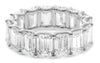 EXTRA LARGE 10.93CT DIAMOND PLATINUM 3D EMERALD CUT ETERNITY ANNIVERSARY RING