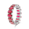 ESTATE LARGE 7.88CT AAA RUBY PLATINUM OVAL CLASSIC 3D ETERNITY ANNIVERSARY RING