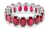 ESTATE LARGE 7.88CT AAA RUBY PLATINUM OVAL CLASSIC 3D ETERNITY ANNIVERSARY RING