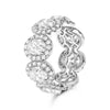 ESTATE LARGE 7.11CT DIAMOND PLATINUM OVAL & ROUND HALO ETERNITY ANNIVERSARY RING