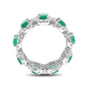 LARGE 5.46CT DIAMOND AAA EMERALD PLATINUM OVAL & ROUND ETERNITY ANNIVERSARY RING