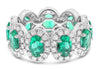 LARGE 5.46CT DIAMOND AAA EMERALD PLATINUM OVAL & ROUND ETERNITY ANNIVERSARY RING
