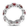 LARGE 6.43CT DIAMOND & AAA RUBY PLATINUM OVAL & ROUND ETERNITY ANNIVERSARY RING