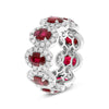 LARGE 6.43CT DIAMOND & AAA RUBY PLATINUM OVAL & ROUND ETERNITY ANNIVERSARY RING