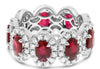 LARGE 6.43CT DIAMOND & AAA RUBY PLATINUM OVAL & ROUND ETERNITY ANNIVERSARY RING