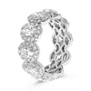 ESTATE LARGE 3.59CT DIAMOND PLATINUM OVAL & ROUND HALO ETERNITY ANNIVERSARY RING