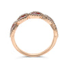 .64CT DIAMOND & AAA RUBY 14K ROSE GOLD 3D ROUND ETOILE INFINITY ANNIVERSARY RING