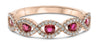 .64CT DIAMOND & AAA RUBY 14K ROSE GOLD 3D ROUND ETOILE INFINITY ANNIVERSARY RING