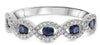 .64CT DIAMOND AAA SAPPHIRE 14K WHITE GOLD ROUND ETOILE INFINITY ANNIVERSARY RING