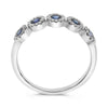 .47CT DIAMOND & AAA SAPPHIRE 14KT WHITE GOLD ROUND HALO 5 STONE ANNIVERSARY RING