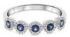 .47CT DIAMOND & AAA SAPPHIRE 14KT WHITE GOLD ROUND HALO 5 STONE ANNIVERSARY RING