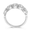1.08CT DIAMOND 14K WHITE GOLD CLUSTER OVAL FLOWER SEMI ETERNITY ANNIVERSARY RING