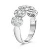 1.08CT DIAMOND 14K WHITE GOLD CLUSTER OVAL FLOWER SEMI ETERNITY ANNIVERSARY RING
