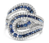 ESTATE LARGE 2.54CT DIAMOND & AAA SAPPHIRE 14KT WHITE GOLD 3D LOVE KNOT FUN RING