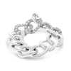 ESTATE .35CT DIAMOND 14KT WHITE GOLD 3D LOVE KNOT MULTI LINK FLEXIBLE FUN RING
