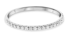 ESTATE .19CT DIAMOND 14KT WHITE GOLD 1.5MM ROUND SEMI ETERNITY ANNIVERSARY RING