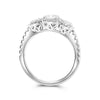 ESTATE 1.51CT DIAMOND PLATINUM 3D OVAL & ROUND HALO CLASSIC ENGAGEMENT RING