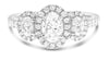 ESTATE 1.51CT DIAMOND PLATINUM 3D OVAL & ROUND HALO CLASSIC ENGAGEMENT RING