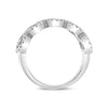 LARGE 2.80CT DIAMOND & AAA RUBY PLATINUM OVAL & ROUND 5 STONE ANNIVERSARY RING