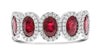 LARGE 2.80CT DIAMOND & AAA RUBY PLATINUM OVAL & ROUND 5 STONE ANNIVERSARY RING