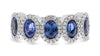 LARGE 3.20CT DIAMOND AAA SAPPHIRE PLATINUM OVAL & ROUND 5 STONE ANNIVERSARY RING