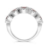 LARGE 3.20CT DIAMOND & AAA RUBY PLATINUM OVAL & ROUND 5 STONE ANNIVERSARY RING