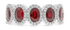 LARGE 3.20CT DIAMOND & AAA RUBY PLATINUM OVAL & ROUND 5 STONE ANNIVERSARY RING