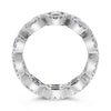 LARGE 6.10CT DIAMOND AAA SAPPHIRE PLATINUM OVAL & ROUND 5 STONE ANNIVERSARY RING