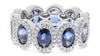 LARGE 6.10CT DIAMOND AAA SAPPHIRE PLATINUM OVAL & ROUND 5 STONE ANNIVERSARY RING