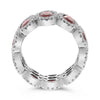 LARGE 6.10CT DIAMOND & AAA RUBY PLATINUM OVAL & ROUND 5 STONE ANNIVERSARY RING