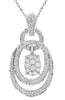 ESTATE .94CT DIAMOND 14KT WHITE GOLD 3D LOVE KNOT CLUSTER OVAL FLOATING PENDANT