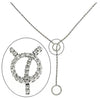 2.20CT DIAMOND 14KT WHITE GOLD 3D CLASSIC DOUBLE CIRCULAR LARIAT LOVE NECKLACE