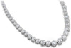 LARGE 4.94CT DIAMOND 14KT WHITE GOLD 3D BEZEL ETERNITY FILIGREE TENNIS NECKLACE