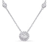 ESTATE .75CT DIAMOND 14K WHITE GOLD CLASSIC ROUND HALO BY THE YARD LOVE NECKLACE