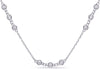 1.80CT DIAMOND 14KT WHITE GOLD 3 STONE PAST PRESENT FUTURE BY THE YARD NECKLACE