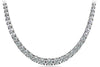 LARGE 10.0CT DIAMOND 14KT WHITE GOLD CLASSIC ROUND ETERNITY TENNIS LOVE NECKLACE