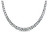 LARGE 8.11CT DIAMOND 14KT WHITE GOLD CLASSIC ROUND ETERNITY TENNIS LOVE NECKLACE