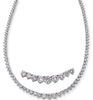 LARGE 9.95CT DIAMOND 14KT WHITE GOLD 3 PRONG GRADUATING ETERNITY TENNIS NECKLACE