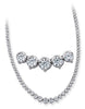 LARGE 8.20CT DIAMOND 14KT WHITE GOLD ROUND SEMI BEZEL GRADUATING TENNIS NECKLACE