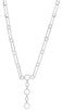 ESTATE 1.39CT DIAMOND 14KT WHITE GOLD 3D MULTI CIRCULAR LARIAT LOVE NECKLACE