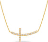 ESTATE .42CT DIAMOND 14KT YELLOW GOLD 3D CLASSIC SIDEWAYS CROSS NECKLACE