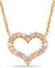 ESTATE .60CT DIAMOND 14KT ROSE GOLD 3D CLASSIC OPEN HEART LOVE NECKLACE