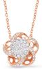 ESTATE .75CT DIAMOND 14KT WHITE & ROSE GOLD 3D CLUSTER FLOWER FUN LOVE NECKLACE
