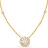.71CT DIAMOND 14K YELLOW GOLD 3D CLASSIC CLUSTER HALO ROUND BY THE YARD NECKLACE