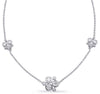 LARGE 1.56CT DIAMOND 14KT WHITE GOLD 3D BEZEL FLOWER BY THE YARD LOVE NECKLACE
