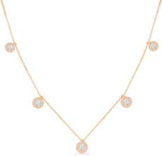 .63CT DIAMOND 14KT ROSE GOLD CLUSTER ROUND CHANDELIER BY THE YARD LOVE NECKLACE